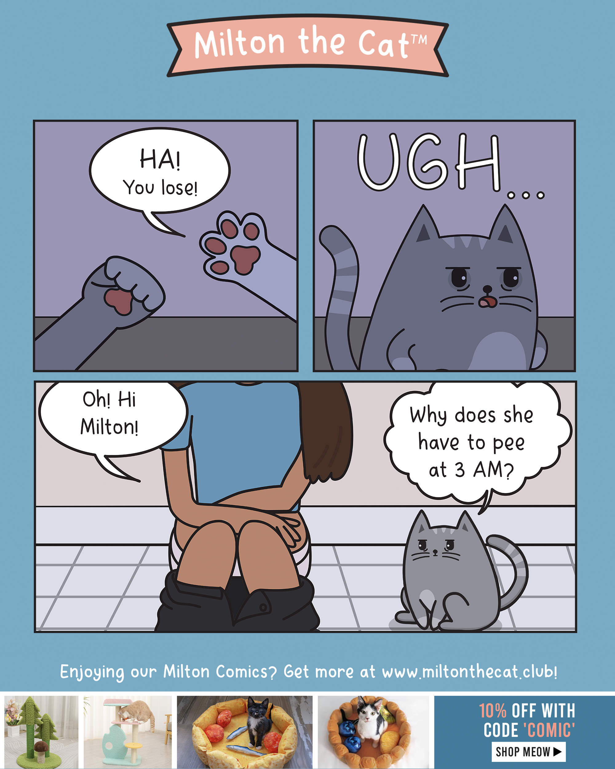 Unwilling Bathroom Guardian – Meowingtons, image size:2000x2500