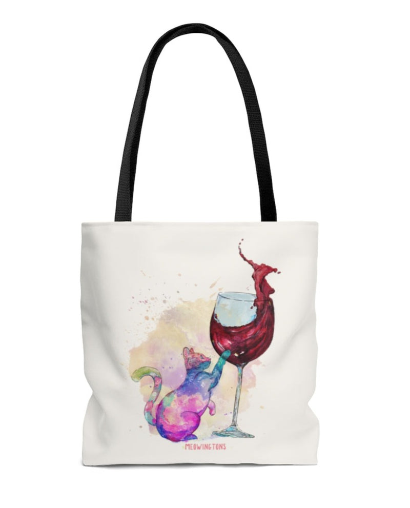 Feline Tipsy Cat Wine Tote Bag