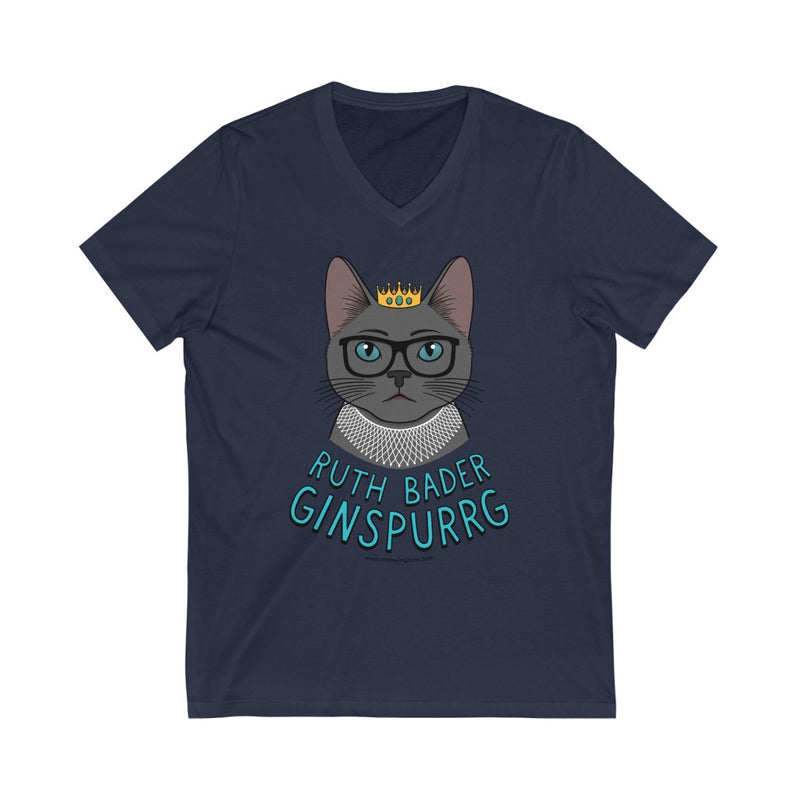 Ruth Bader Ginspurrg V-Neck Cat Shirt