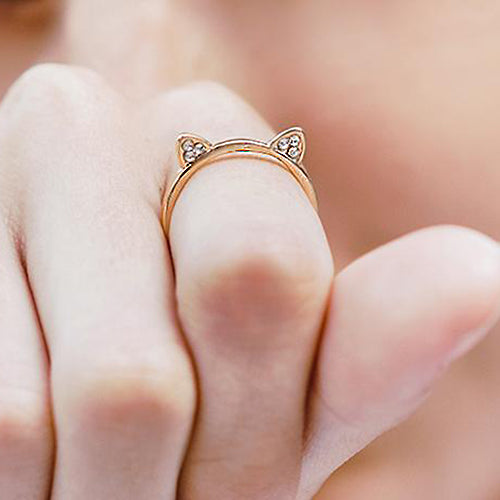 Diamond Cat Ears Ring by Meowingtons