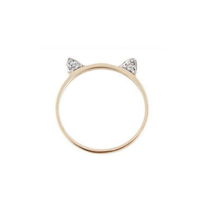 Diamond Accent Gold Cat Ears Ring