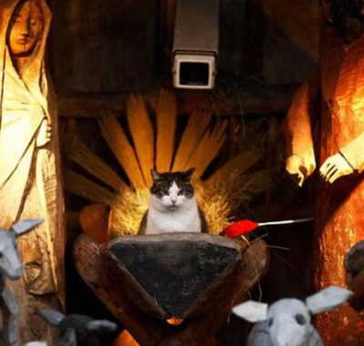 15 Shameless Cats Crashing Nativity Scenes