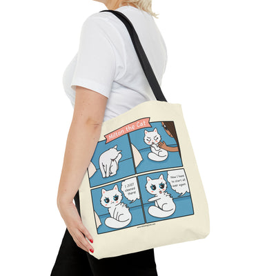 Cat Grooming Comic Tote Bag