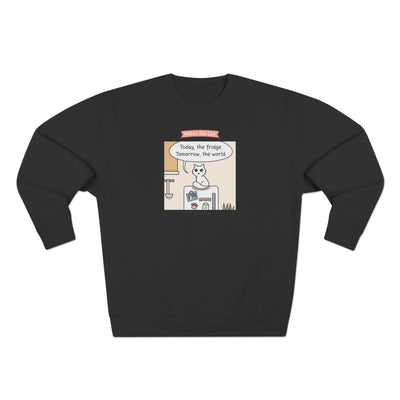 World Domination Cat Comic Crewneck Sweatshirt