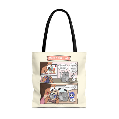 Cat Crochet Comic Tote Bag