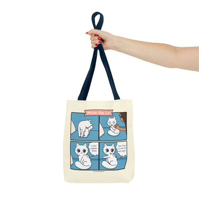 Cat Grooming Comic Tote Bag