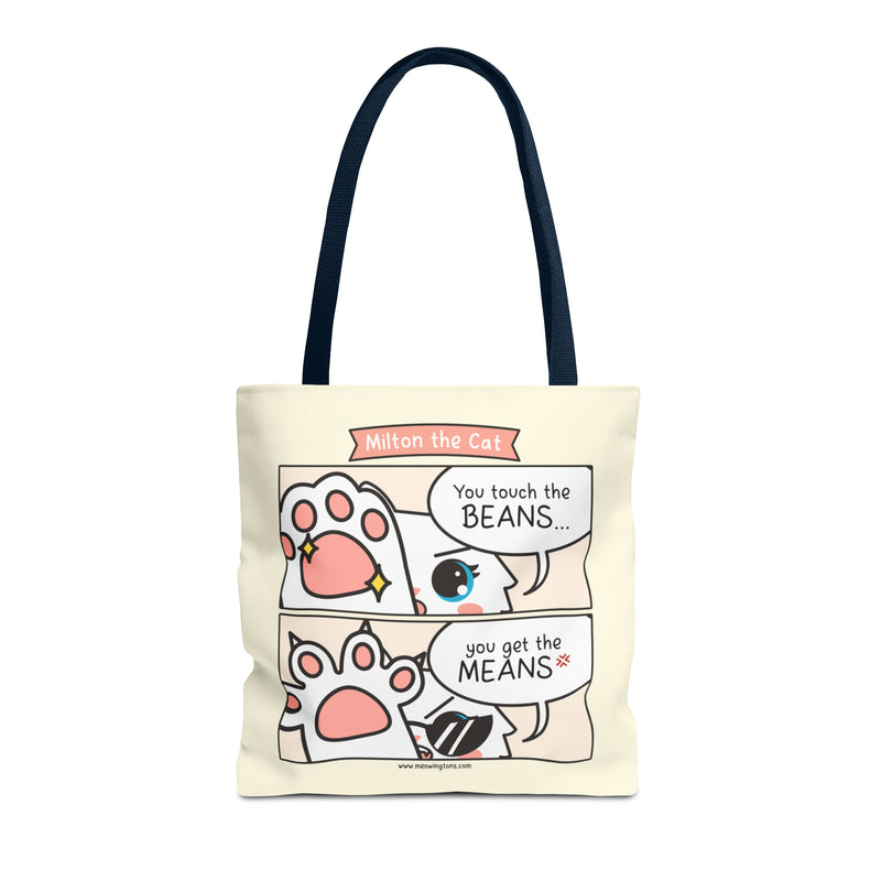 Touch The Beans & Get The Means Comic Tote Bag