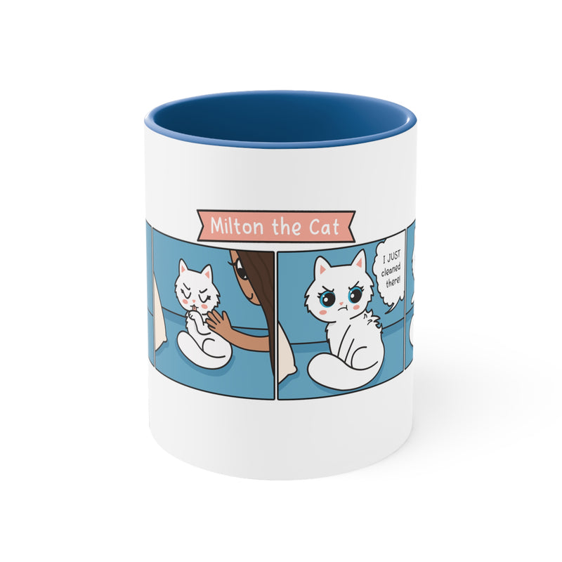 Cat Grooming Comic Coffee Mug