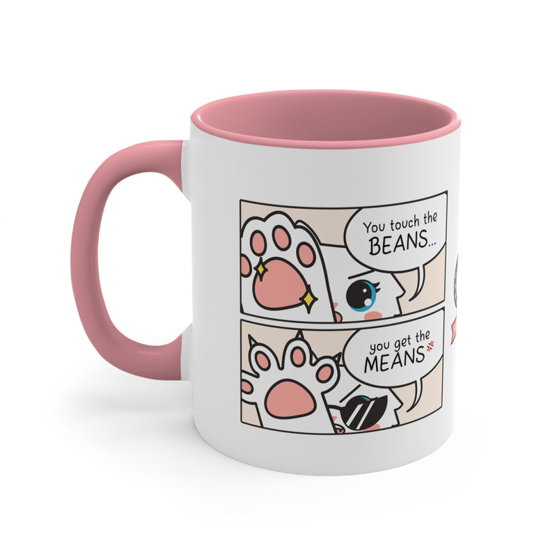 Touch the Beans & Get the Means Comic Coffee Mug