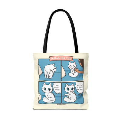 Cat Grooming Comic Tote Bag