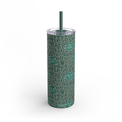 Monochrome Crowded Cats Matte Tumbler, 20oz