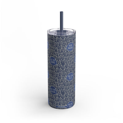 Monochrome Crowded Cats Matte Tumbler, 20oz