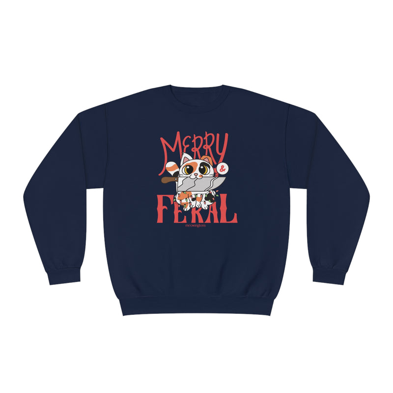 Merry & Feral Christmas Cat Sweatshirt