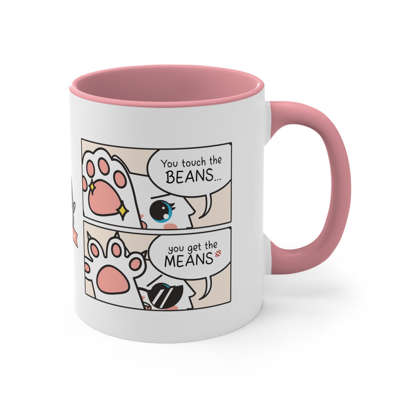 Touch the Beans & Get the Means Comic Coffee Mug