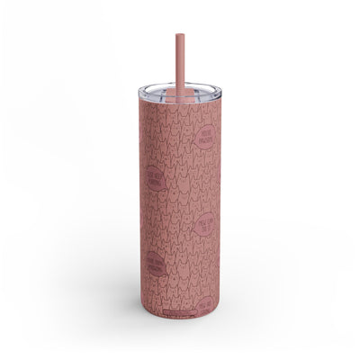 Monochrome Crowded Cats Matte Tumbler, 20oz