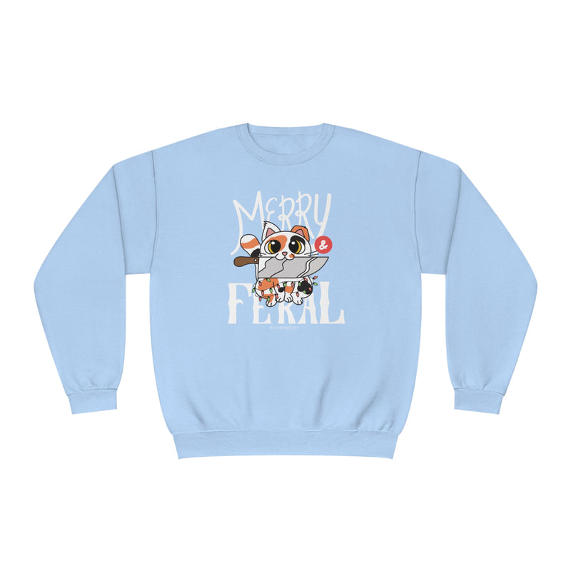 Merry & Feral Christmas Cat Sweatshirt