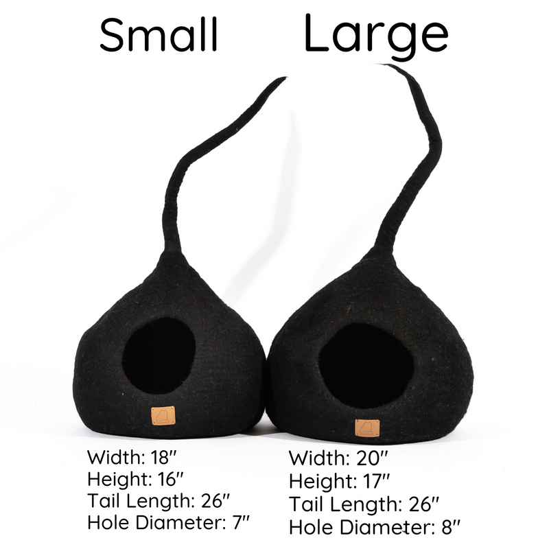 Monstera Leaf Wool Cat Cave