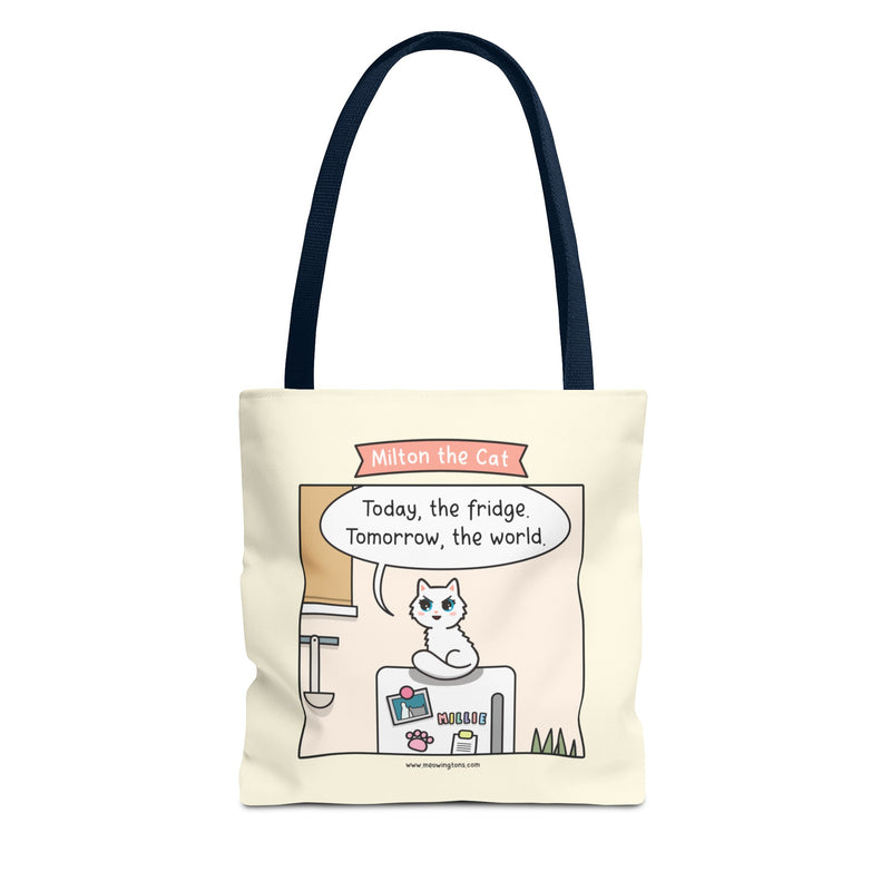 World Domination Cat Comic Tote Bag