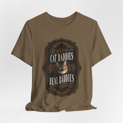 Custom Cat Daddies Are The Real Baddies Whiskey Label T-Shirt