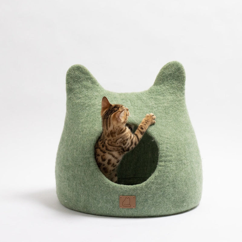 Eucalyptus Green Wool Cat Cave