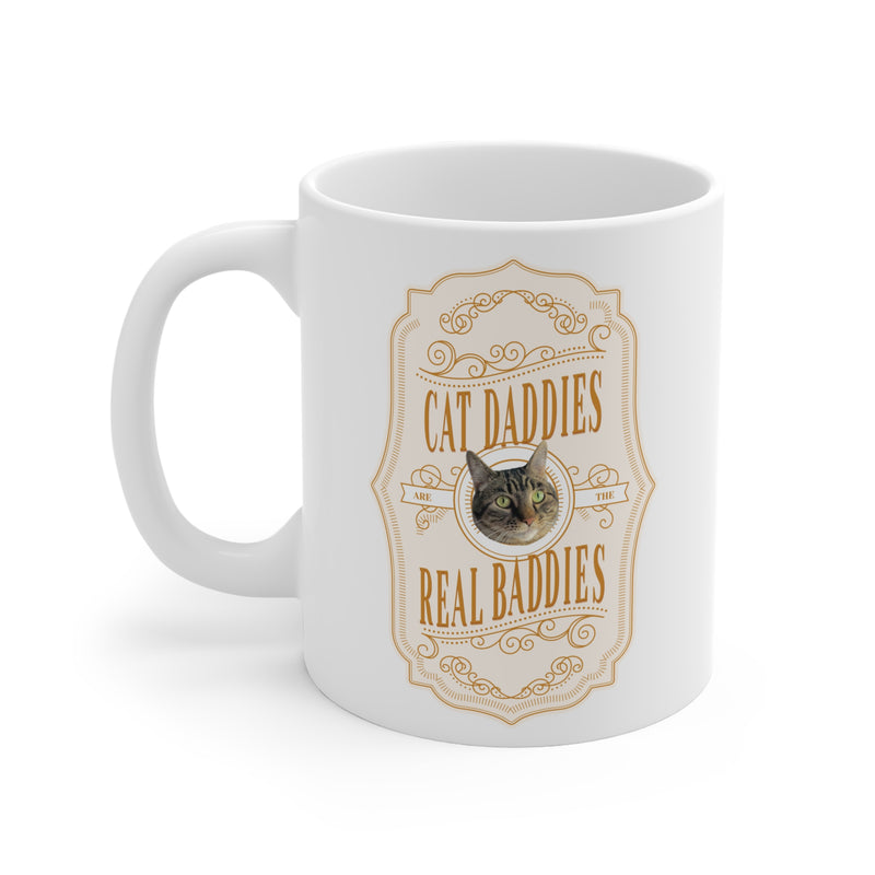 Custom Cat Daddies Are The Real Baddies Whiskey Label Cat Mug