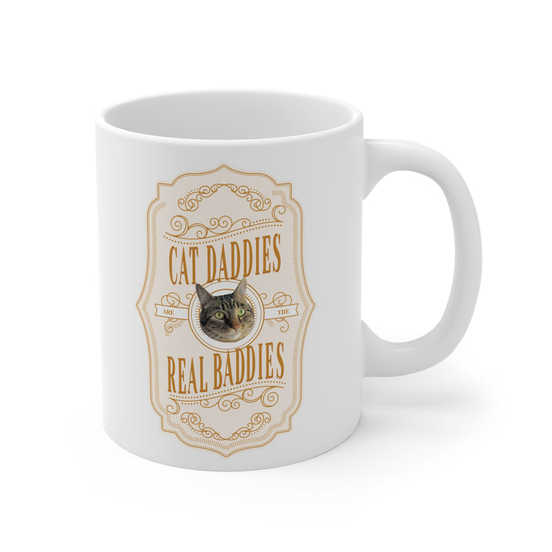 Custom Cat Daddies Are The Real Baddies Whiskey Label Cat Mug