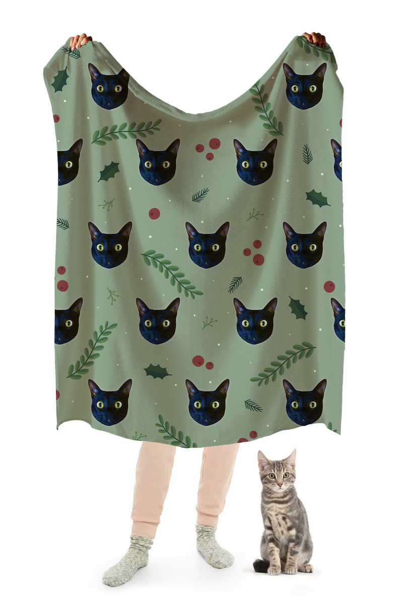 Custom cat sales face blanket