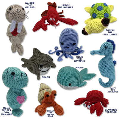 Knit Knacks Organic Cotton Cat Toy - Ocean Buddies