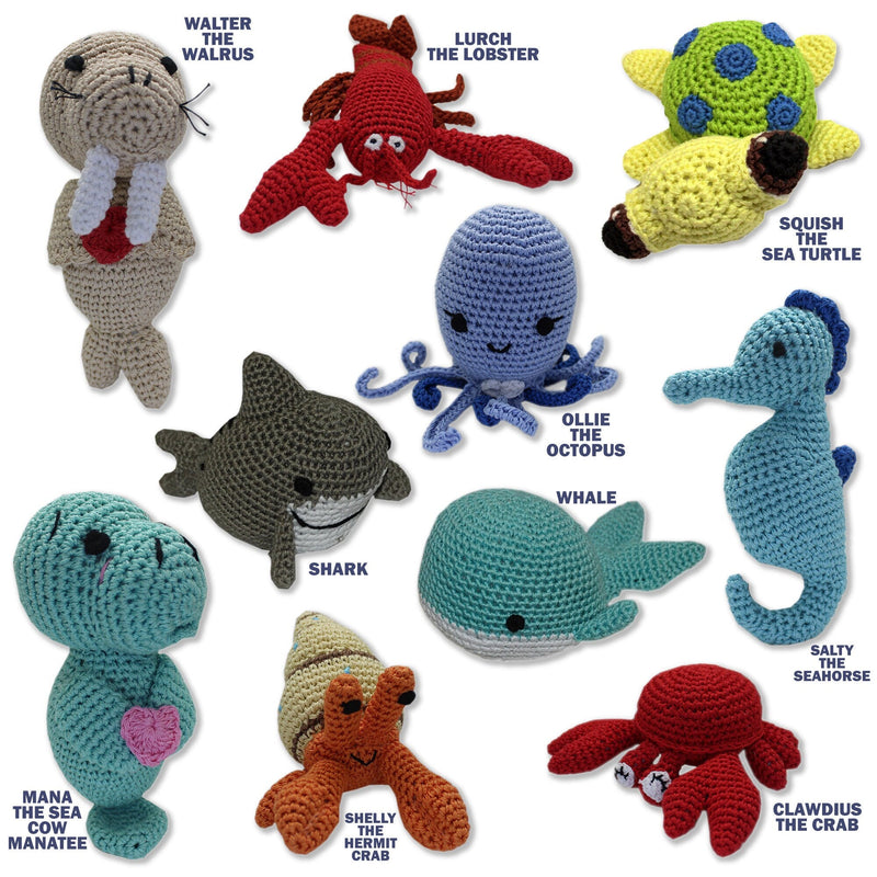 Knit Knacks Organic Cotton Cat Toy - Ocean Buddies