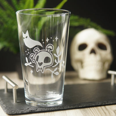 Haunted Skull Pint Glass