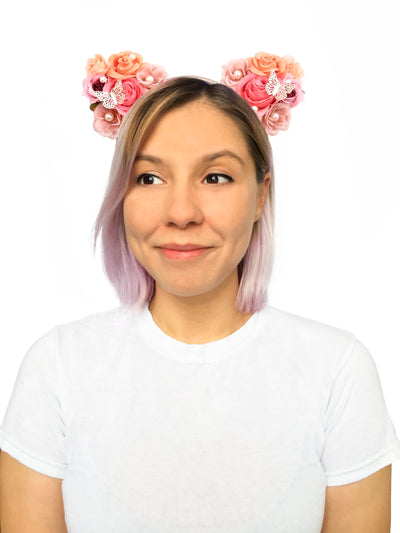 Floral Garden Cat Headband