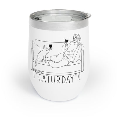 Caturday Chill Wine Tumbler