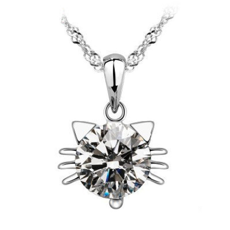 Cat Necklace Cubic Zirconia