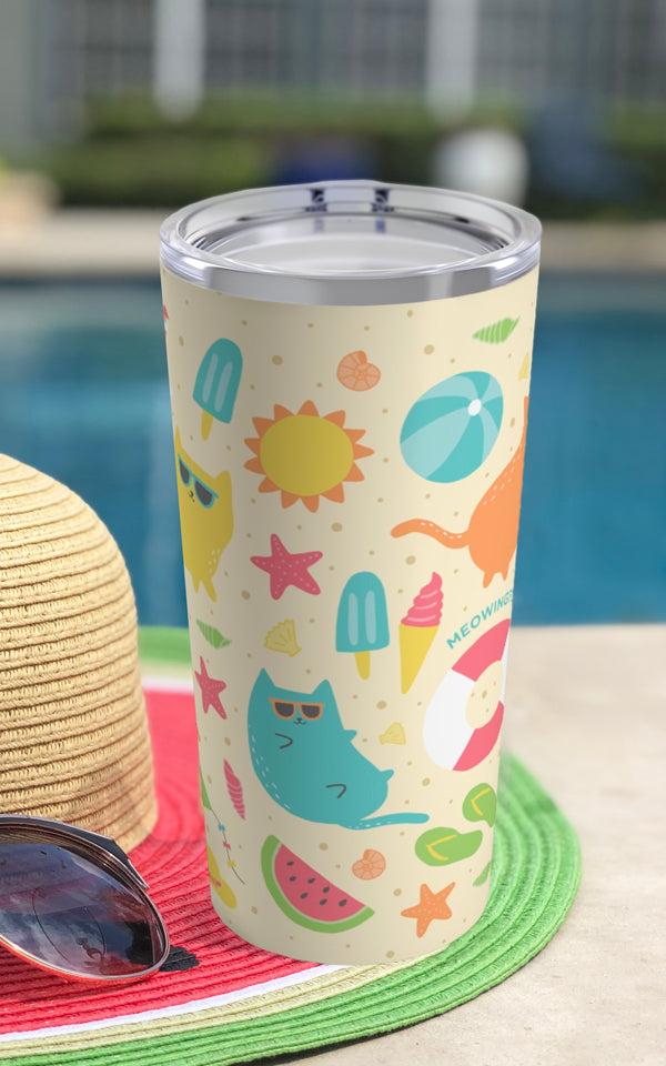 Beach Cats Stainless Steel 20oz Tumbler
