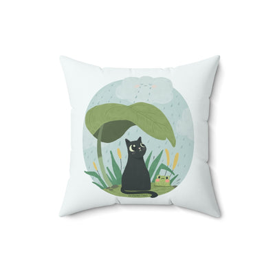 Rainy Days Cats & Plants Throw Pillow Cover