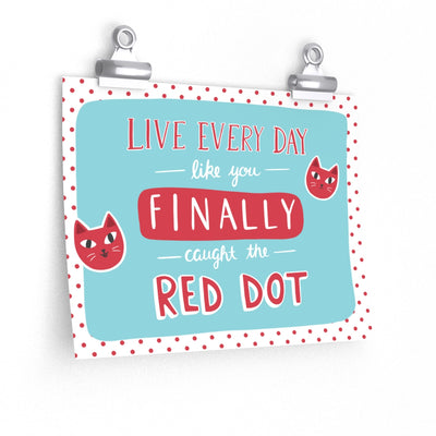 Red Dot Cat Poster