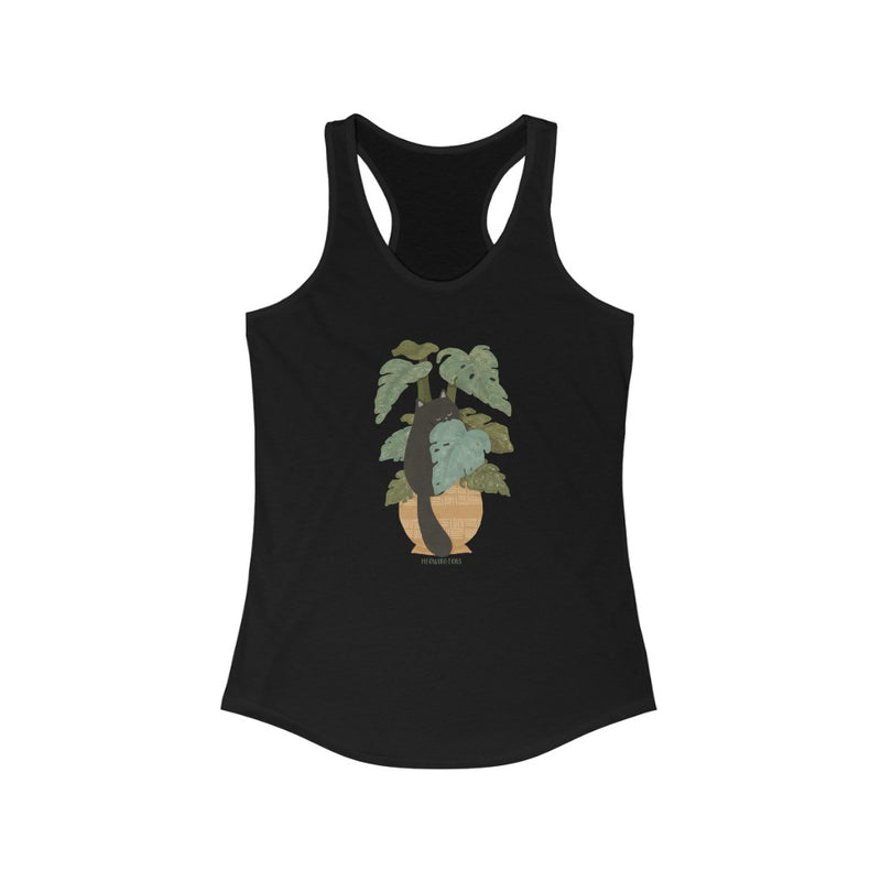 Tropical Jungle Cats & Plants Racerback Tank Top