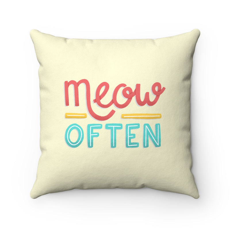 Meow Often Toss Pillow Cover