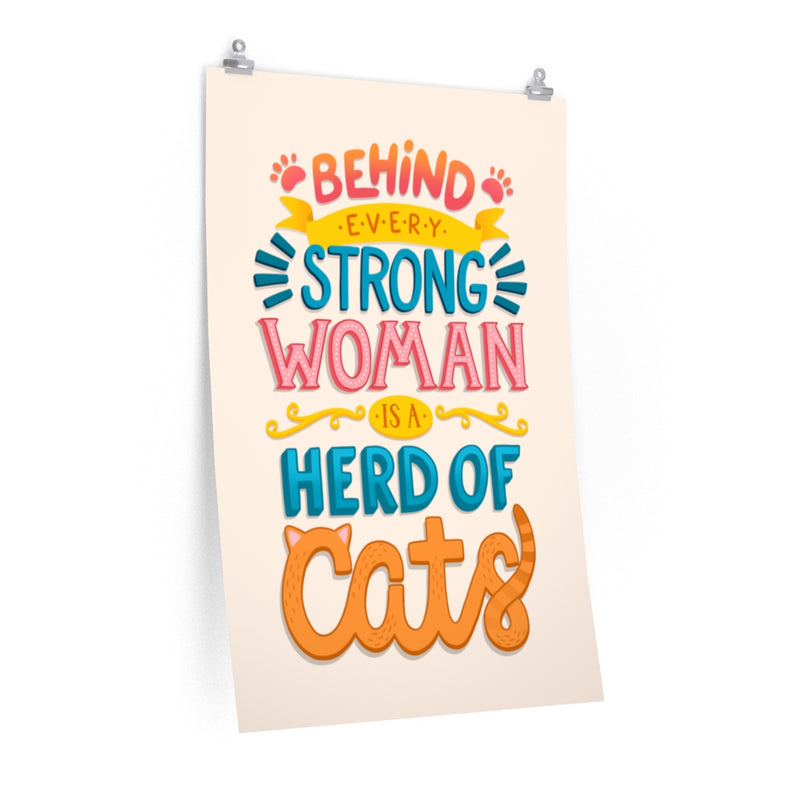 Strong Woman Cat Poster