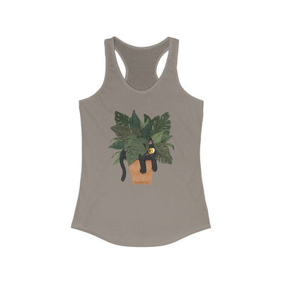 Jungle Cats & Plants Monstera Racerback Tank Top