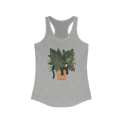 Jungle Cats & Plants Monstera Racerback Tank Top