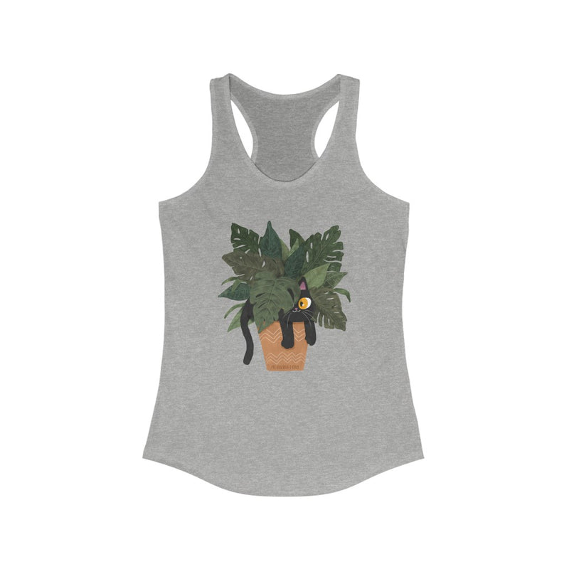 Jungle Cats & Plants Monstera Racerback Tank Top