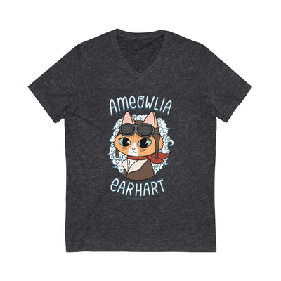 Ameowlia Earhart V-Neck Cat Shirt