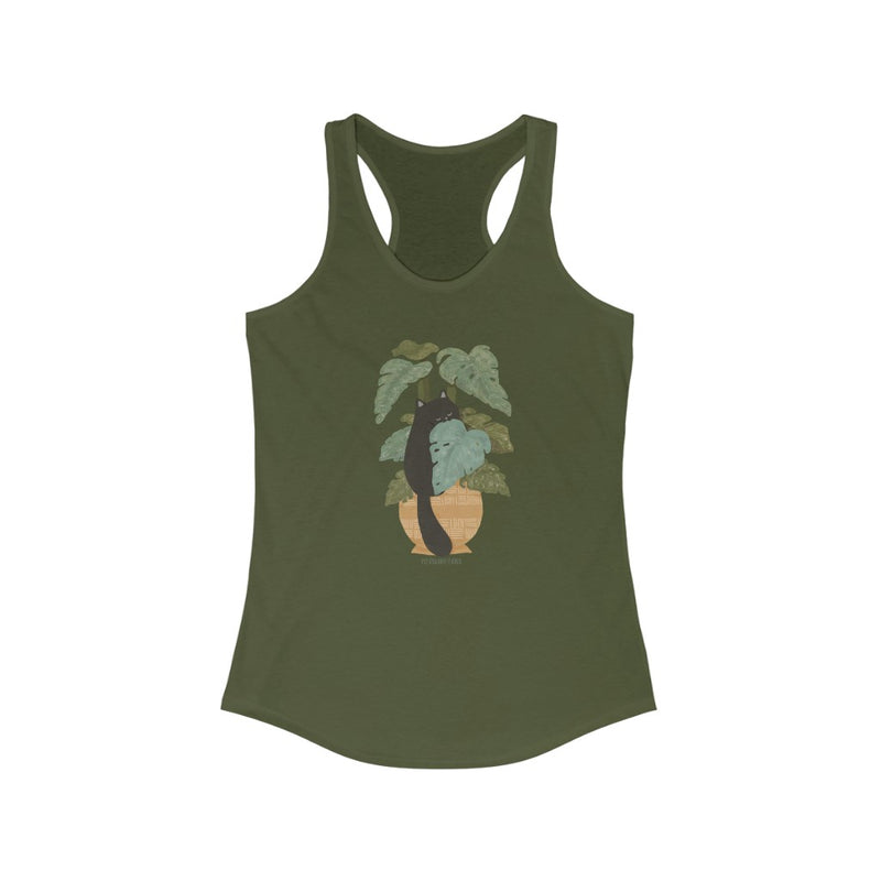 Tropical Jungle Cats & Plants Racerback Tank Top