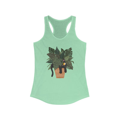 Jungle Cats & Plants Monstera Racerback Tank Top