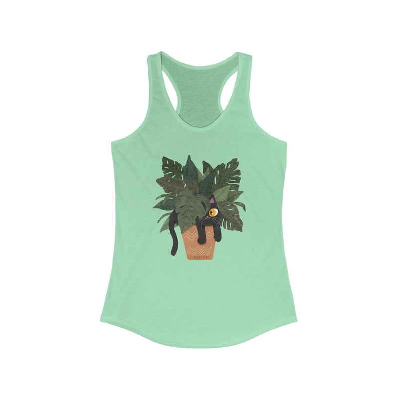 Jungle Cats & Plants Monstera Racerback Tank Top