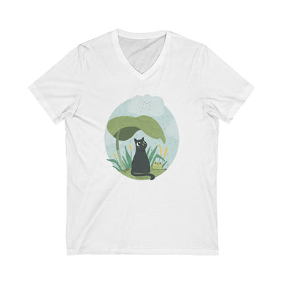 Rainy Days Cats & Plants V-Neck T-Shirt