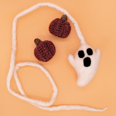 Organic Wool Ghostly Halloween Cat Toy