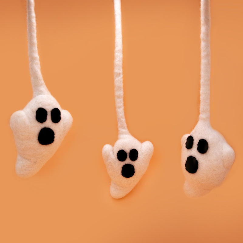 Organic Wool Ghostly Halloween Cat Toy