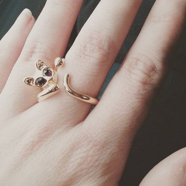 Adjustable Gold Sphynx Cat Ring from Meowingtons